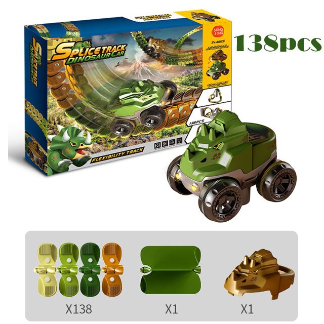 Dinosaur Traffic Jam Gravity Race Track Toy