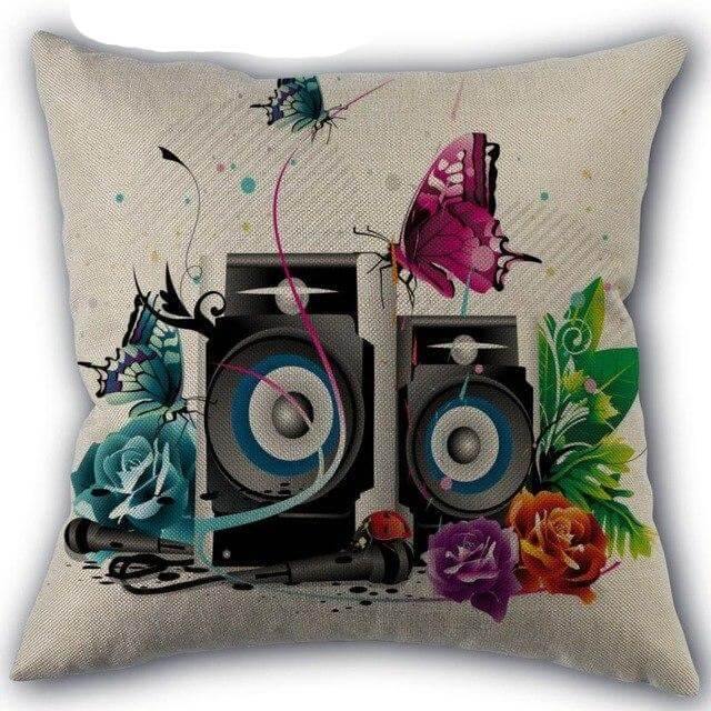 Decorative Comfy Musical Notes Pillow Case