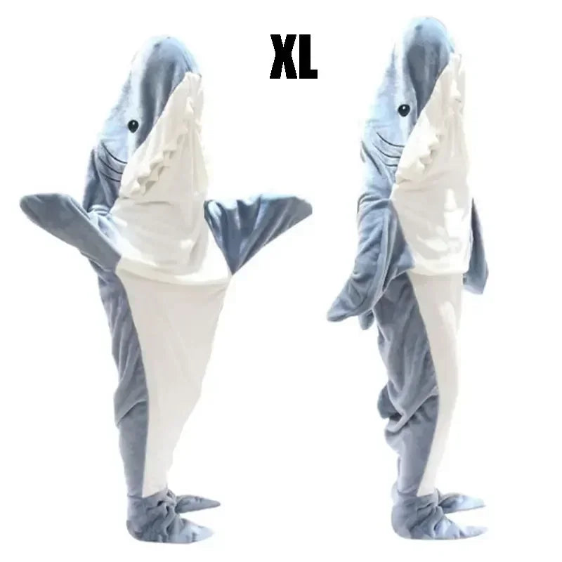 Snuggly Shark Cozy Hooded Onesie Blanket