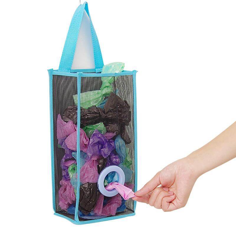 Hanging Mesh Garbage Bag Organizer