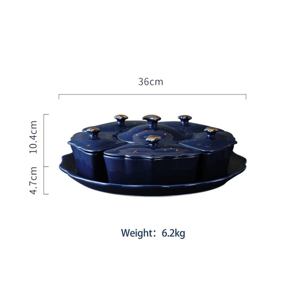 Night Sky Rotatable Ceramic Snack Plate