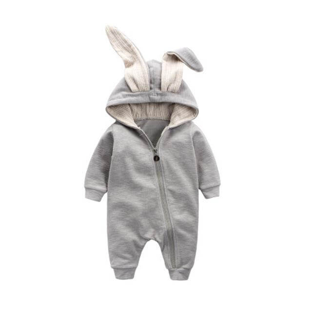 Warm Bunny Ear Rompers Winter Infant Rabbit Style Jumpsuit