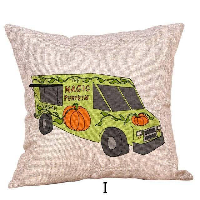 Pumpkin Truck Halloween Fall Pillow Cases