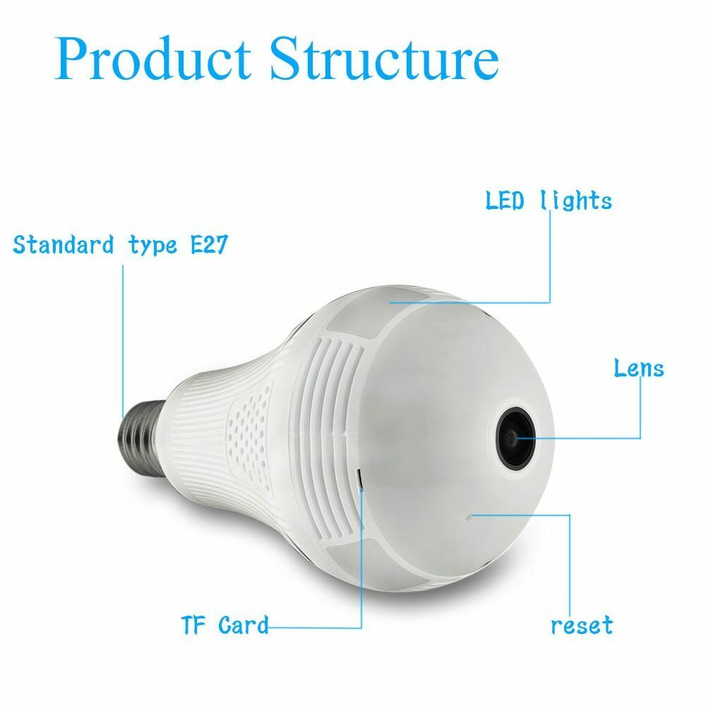 Fisheye Mini WiFi Bulb Security Camera