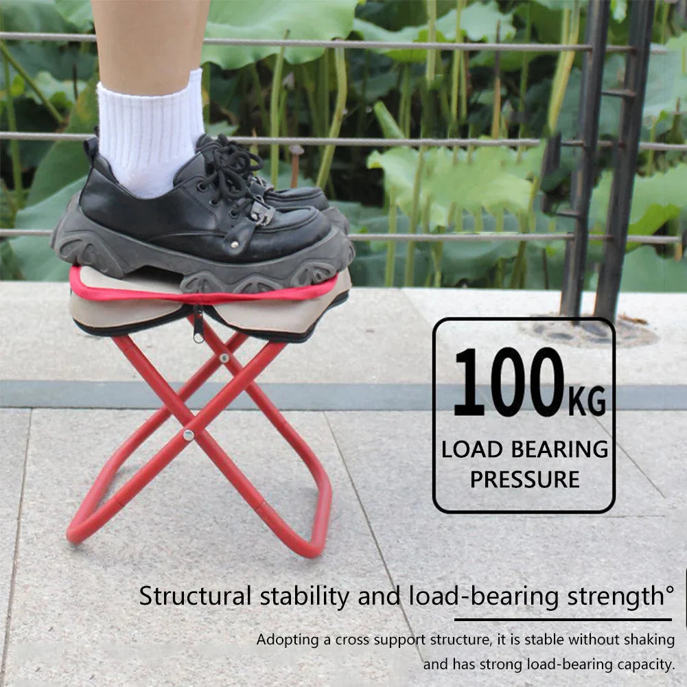 Space-Saving Lightweight Stainless Steel Foldable  Stool