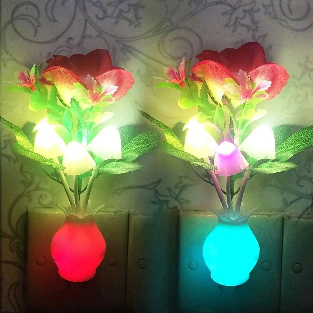 Mini Flower Vase Smart Light Sensor Night Lamp