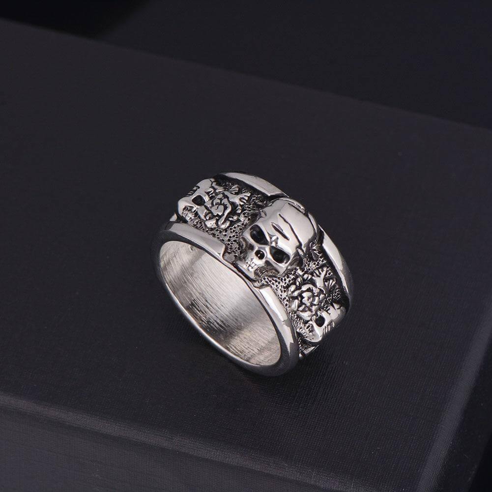 Silver Gothic Skull Unisex Rings