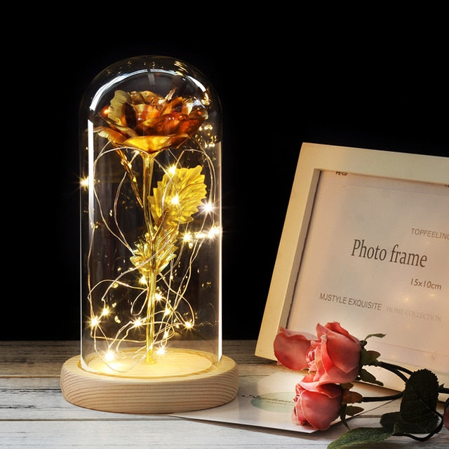 Eternal Artificial Rose Glass Dome