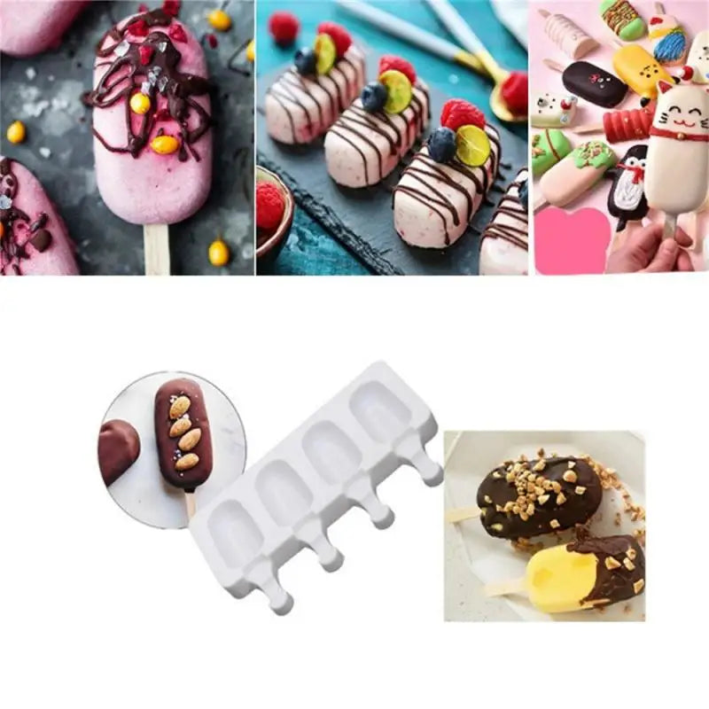 4-Rack Non-Stick Popsicle Ice Cream Mold