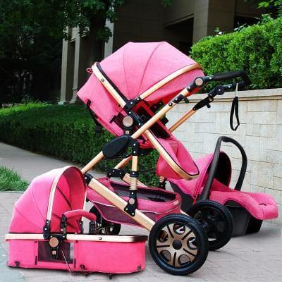 European 3 in 1 Baby Strollers with baby basket and carriage