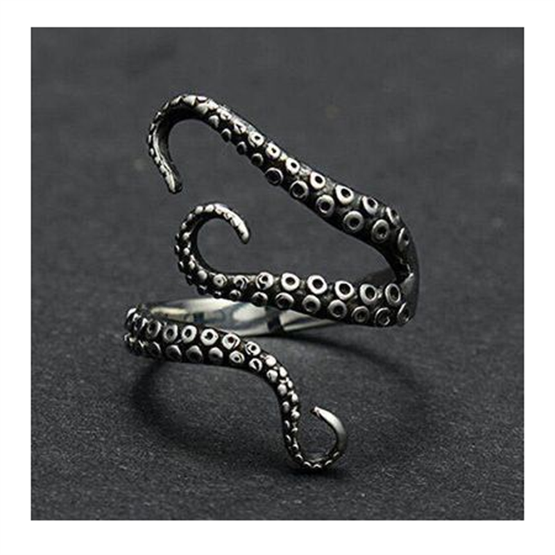 Black Retro Resizeable Gothic Snake Ring