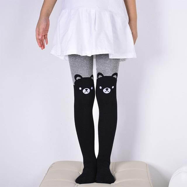 Cartoon Cat Printed Cotton Pantyhose