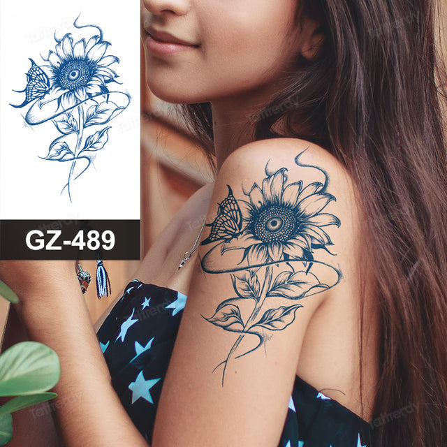 Blooming Flower Orchid Semi-Permanent Temporary Tattoo