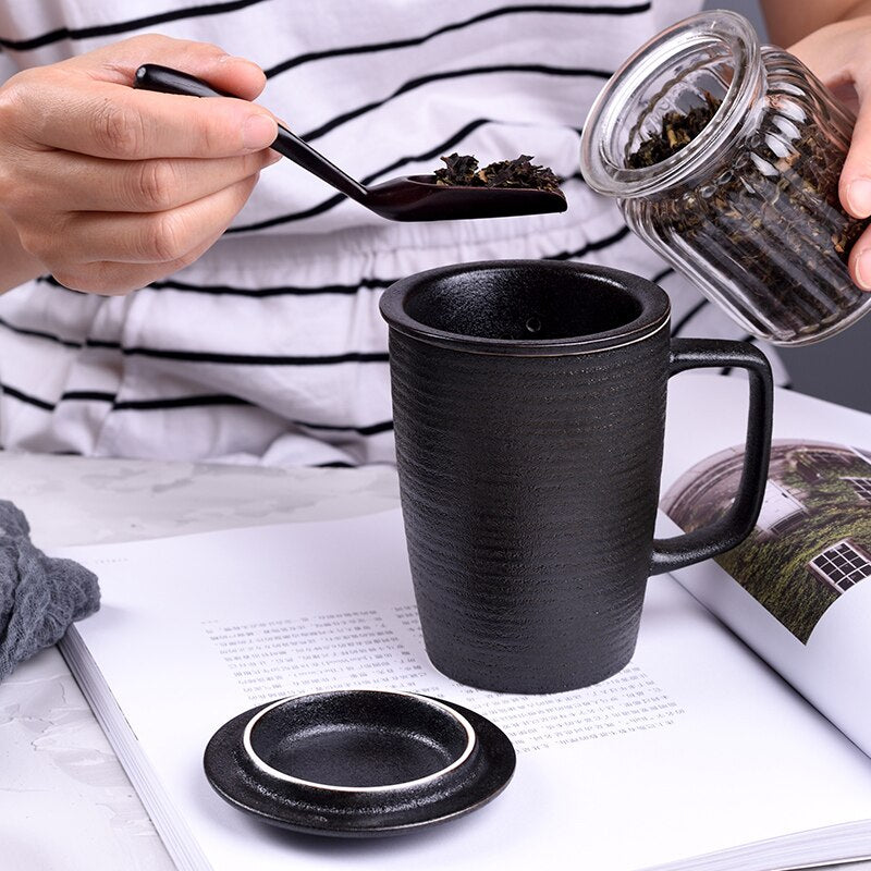 Ceramic Tea Infuser Mug With Lid