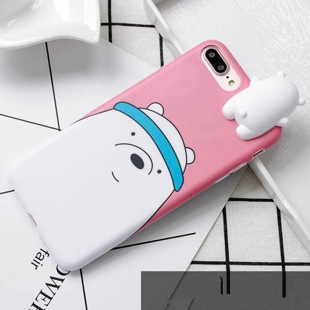 3D Bear Cartoon Soft Silicon Iphone Cases