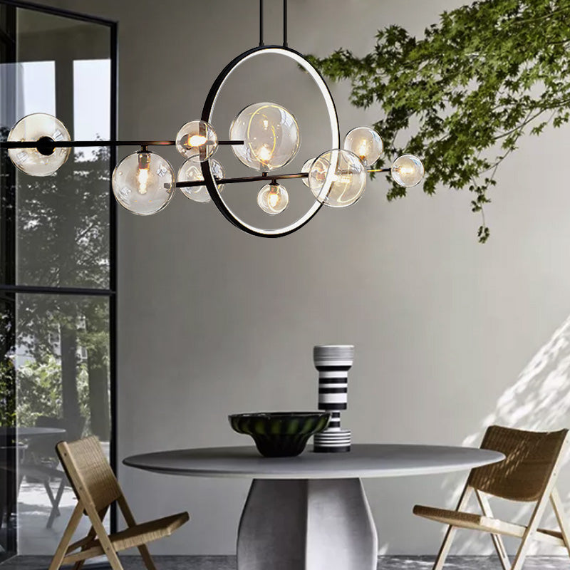 Minimal LED European Modern Ring Bubble Chandelier