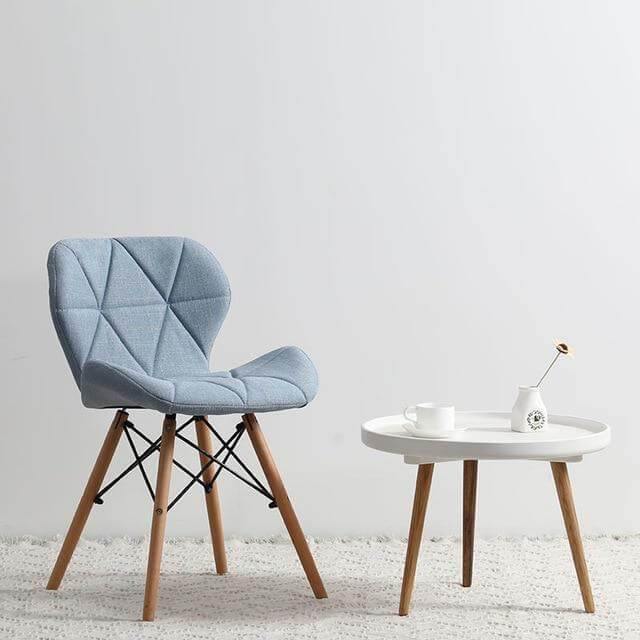 Modern Nordic Leather Wood Chair