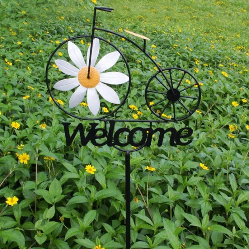 Charming Bicycle Welcome Windmill