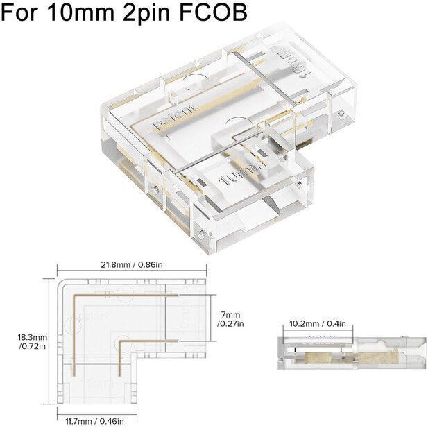 L Shaped Transparent LED Strip Connector