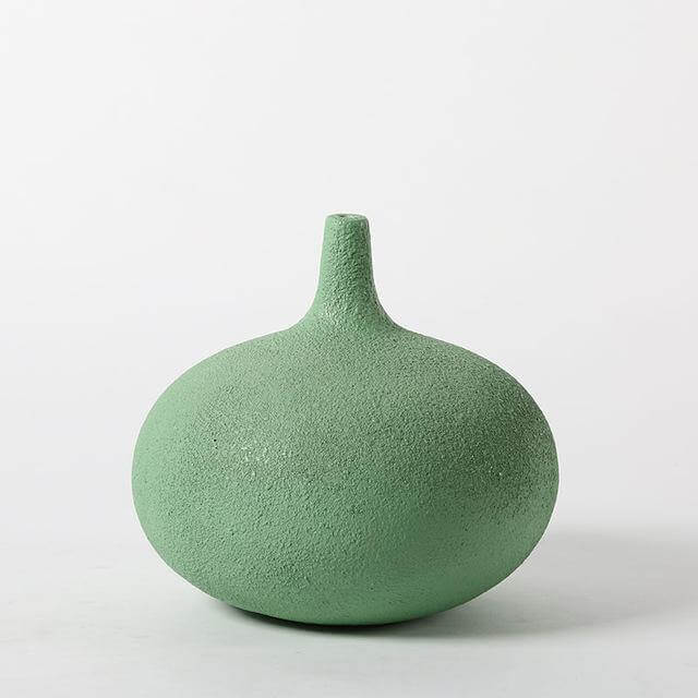 Interior Green Resin Flower Stone Vase for Home Decoration