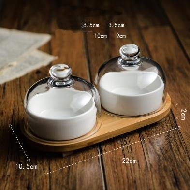 Ceramic Glass Lid Snack Plate