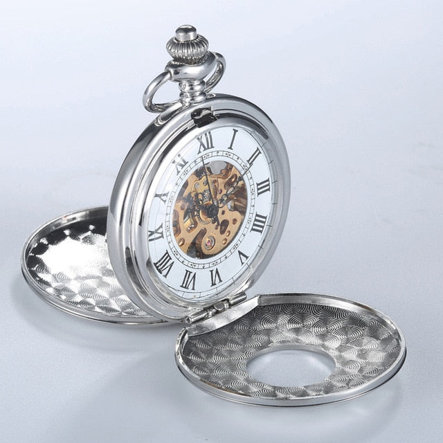 Retro Elegant Fire Black Pocket Watch