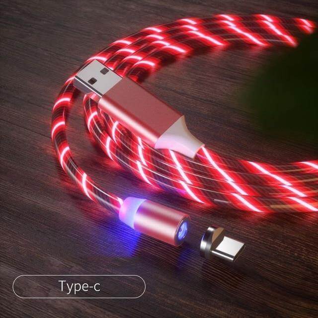 360 Led Color Magnetic Car Charging Cable