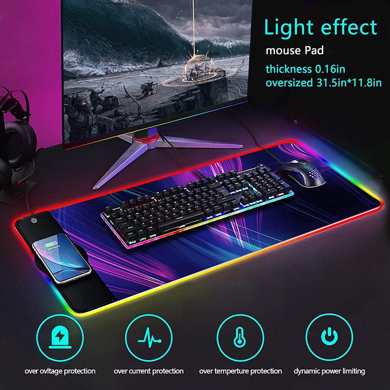 Wireless Charging RGB Luminous Mouse Mat