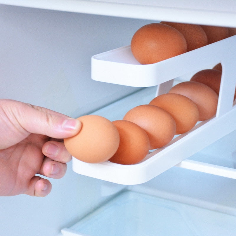 Automatic Egg Rolling Holder Organizer Rack