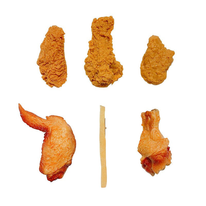 Realistic Fried Chicken Hair Clips