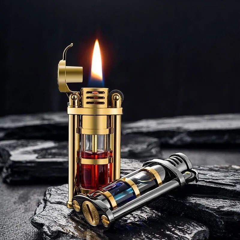 Transparent Windproof Metal Kerosene Flame Fusion Lighter