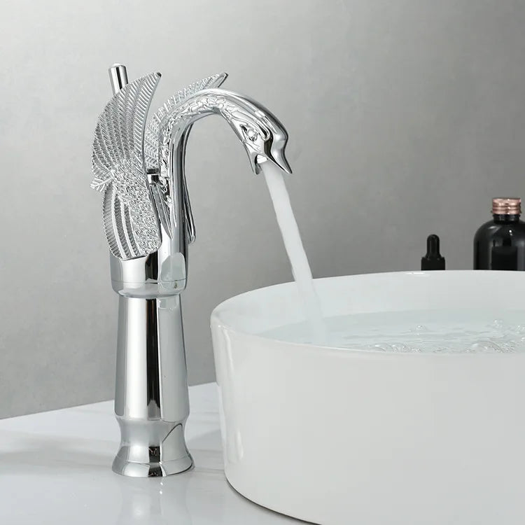 Swan Single Handle Golden Basin Faucet