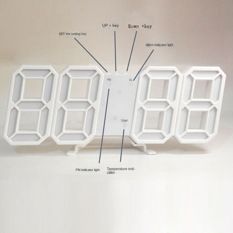 3D LED Modern Digital Alarm Wall Clock