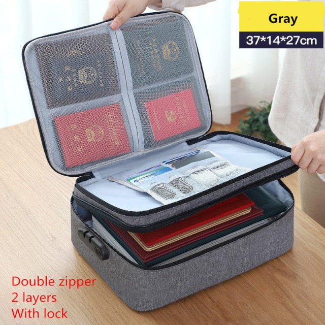 Multi-Layer Large Travel Document Bag