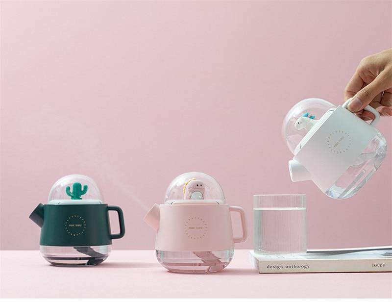 Teapot USB Colorful Air Humidifier Night Light