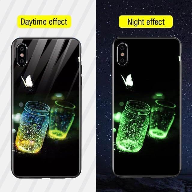 Iphone Luminous Cute Luxury Anti Scratch Glass Case