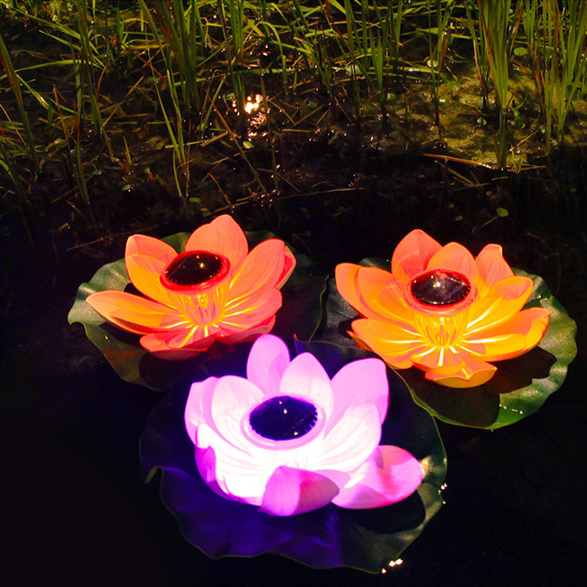 Solar Powered Floating Lotus Lamp