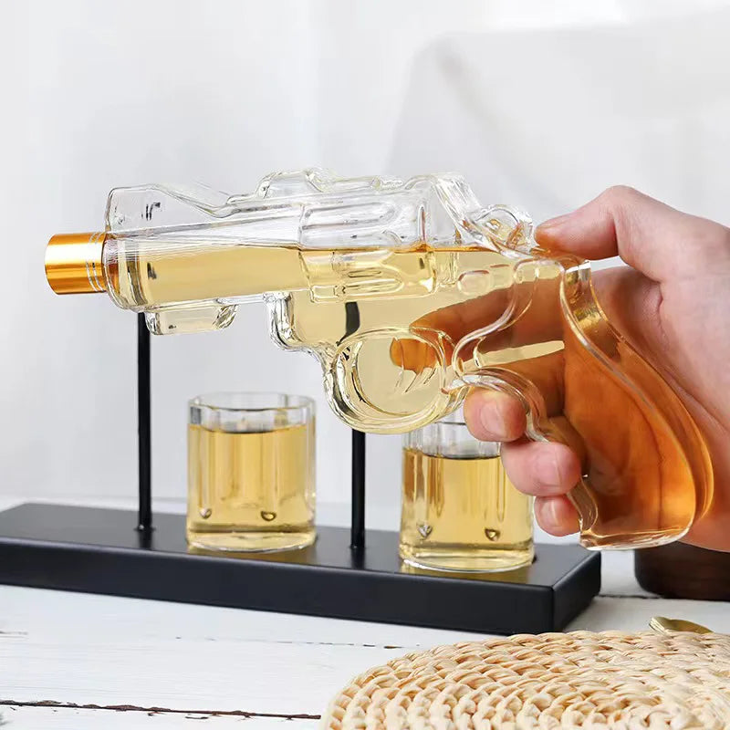 Unique Revolver Liquor Decanter Set