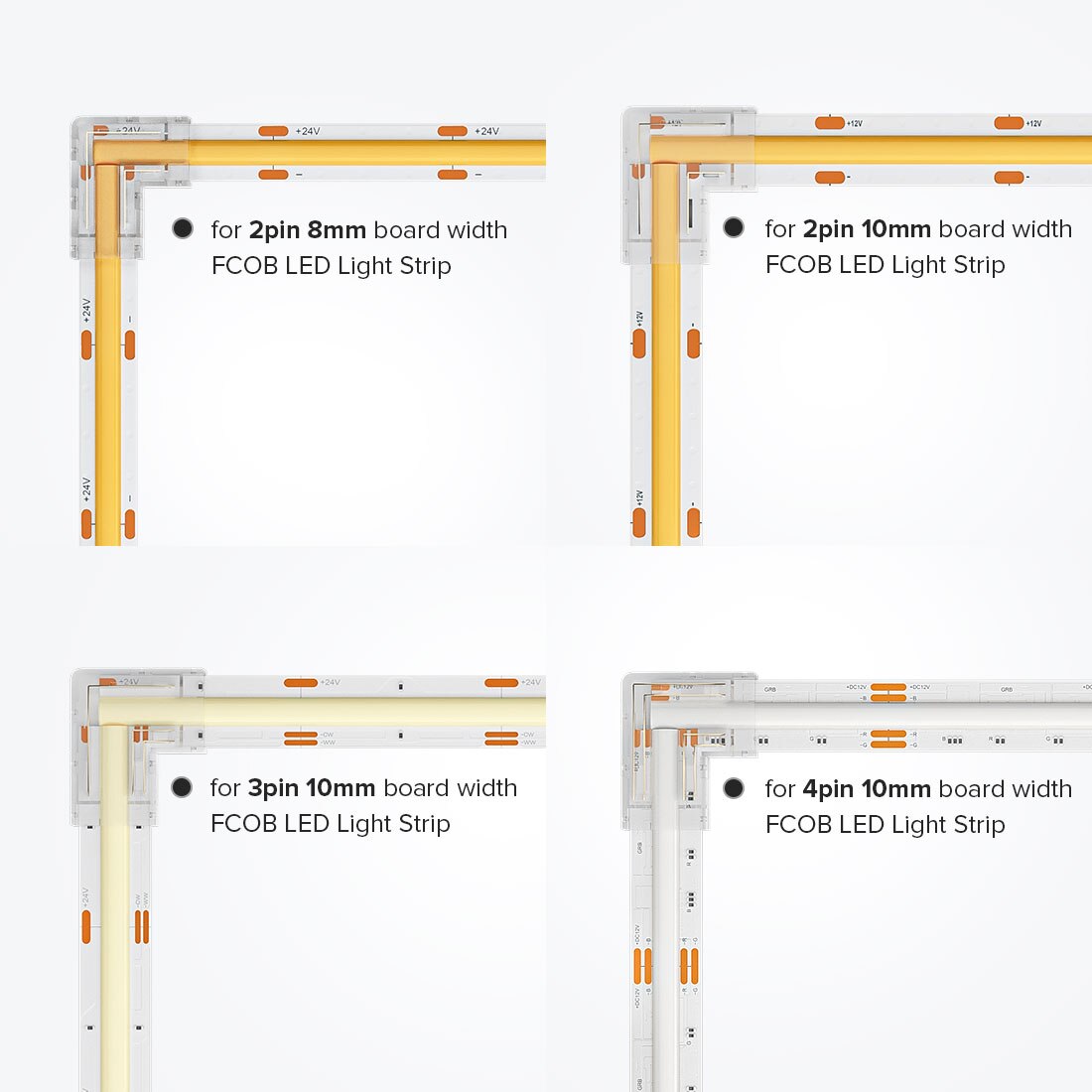 L Shaped Transparent LED Strip Connector