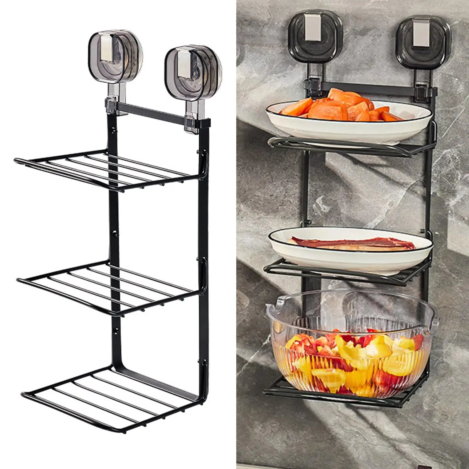 Food Preparation Wall-Mounted 3-Layer Organizer Rack