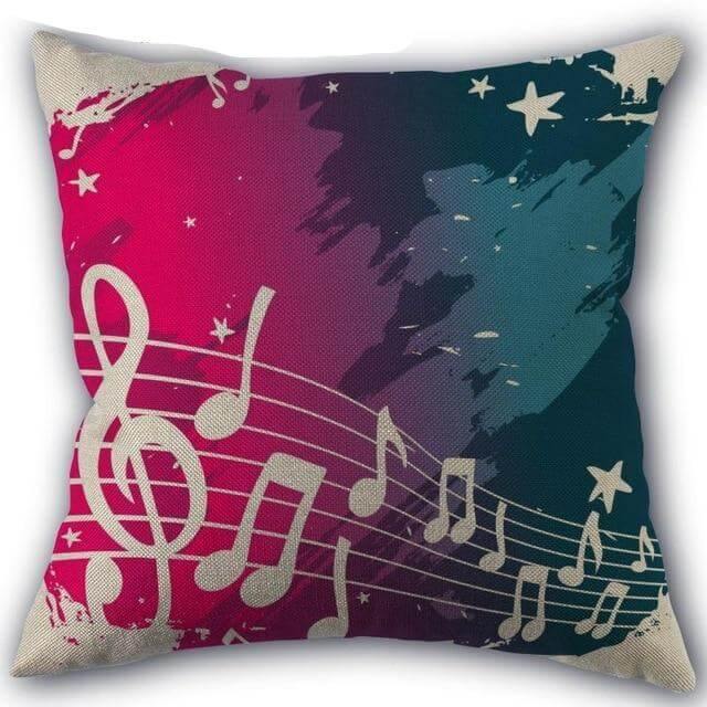 Decorative Comfy Musical Notes Pillow Case