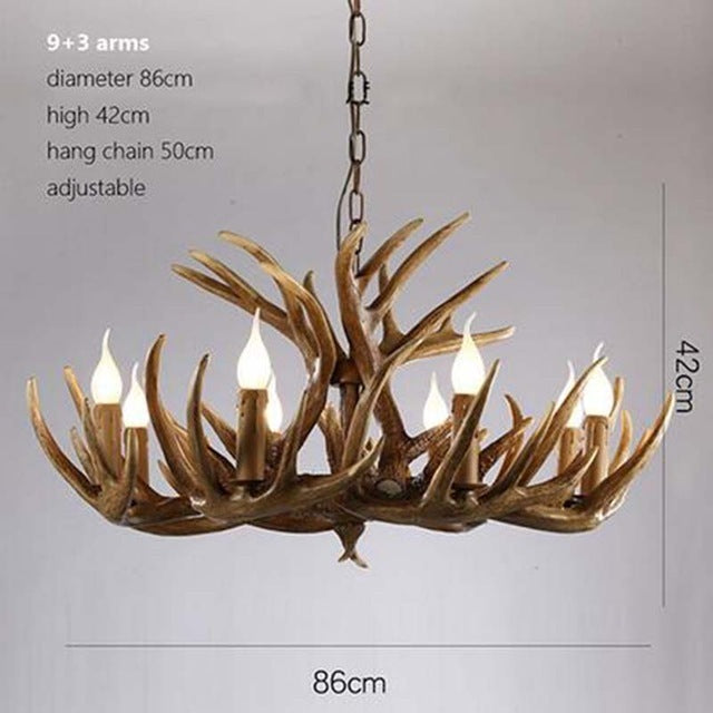 American Loft Style Deer Horn Pendant Light