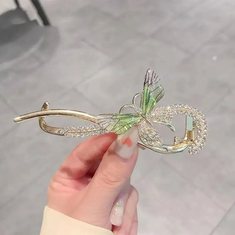 Butterfly Spark Zircon Flower Hairpin