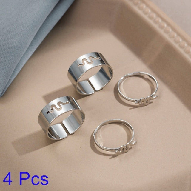 Creative Lovely Couples Matching Ring Set