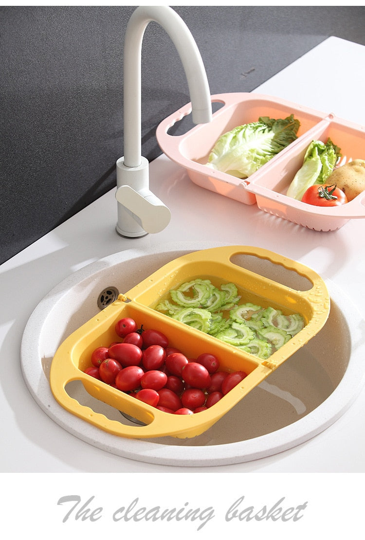 Collapsible Fruit Vegetable Drain Basket