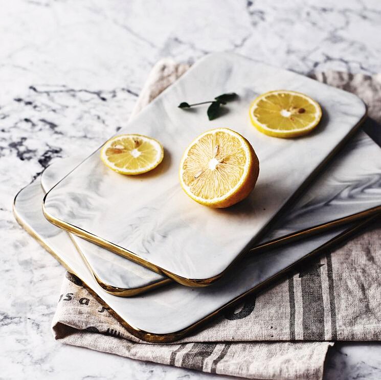 Elegant White Marble Ceramic Cutting Board