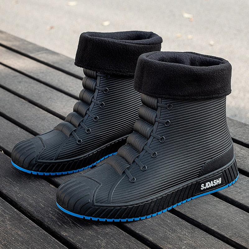 Rain Rider Slip-On Rubber Stylish Waterproof Boots