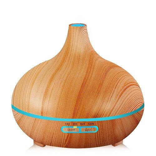 Wood Air Humidifier Essential Oil Diffuser Aroma Lamp