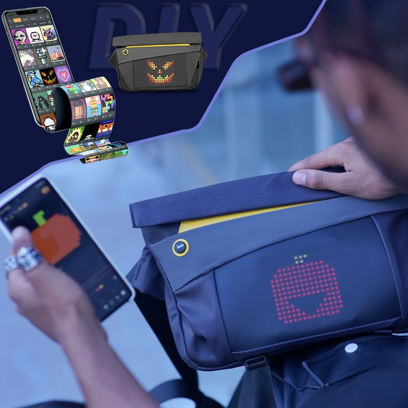 Pixel Art Customizable Waterproof Messenger Bag