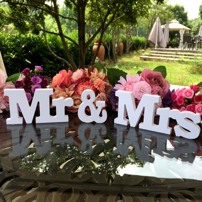 Mr & Mrs Wooden Letters for Wedding Decoration